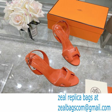 HERMES 7CM Eternite SANDALS IN EPSOM LEATHER orange