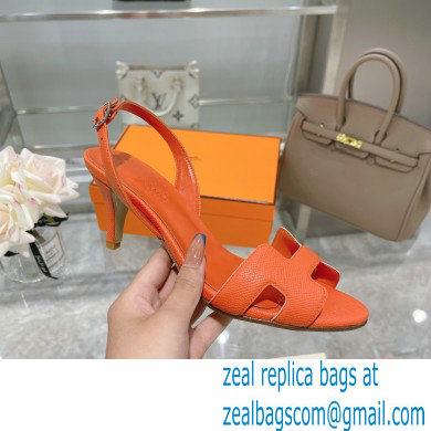 HERMES 7CM Eternite SANDALS IN EPSOM LEATHER orange