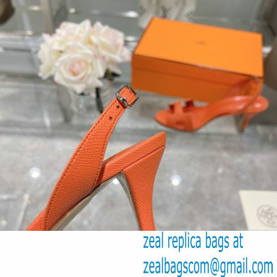 HERMES 7CM Eternite SANDALS IN EPSOM LEATHER orange