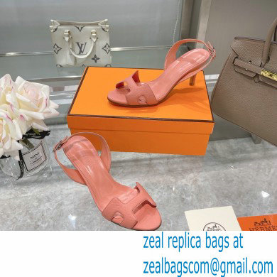 HERMES 7CM Eternite SANDALS IN EPSOM LEATHER pink - Click Image to Close