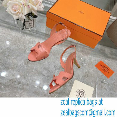 HERMES 7CM Eternite SANDALS IN EPSOM LEATHER pink - Click Image to Close