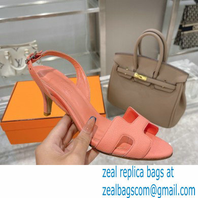 HERMES 7CM Eternite SANDALS IN EPSOM LEATHER pink