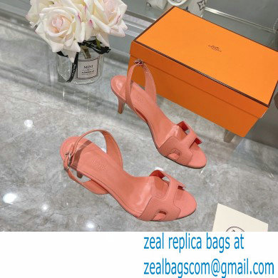 HERMES 7CM Eternite SANDALS IN EPSOM LEATHER pink