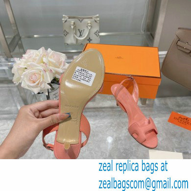 HERMES 7CM Eternite SANDALS IN EPSOM LEATHER pink