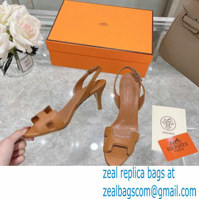 HERMES 7CM Eternite SANDALS IN EPSOM LEATHER tan - Click Image to Close