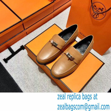 Hermes Leather kelly Loafers TAN - Click Image to Close