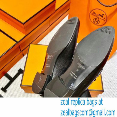 Hermes Leather royal Loafers Black/orange