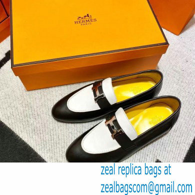 Hermes Leather royal Loafers Black/white/yellow - Click Image to Close