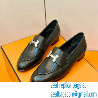 Hermes Leather royal Loafers Black - Click Image to Close