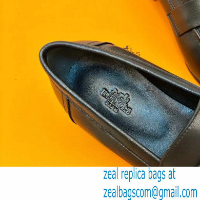 Hermes Leather royal Loafers Black