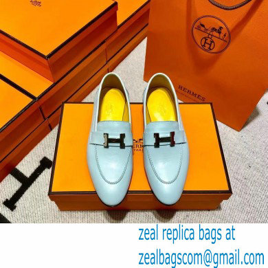 Hermes Leather royal Loafers Blue/yellow - Click Image to Close