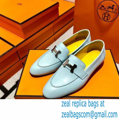 Hermes Leather royal Loafers Blue/yellow - Click Image to Close