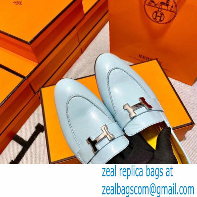 Hermes Leather royal Loafers Blue/yellow - Click Image to Close