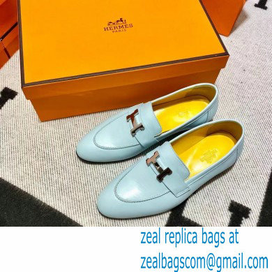 Hermes Leather royal Loafers Blue/yellow - Click Image to Close