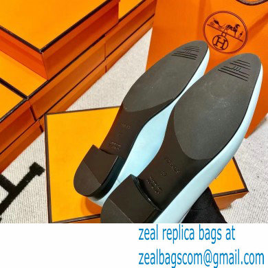 Hermes Leather royal Loafers Blue/yellow