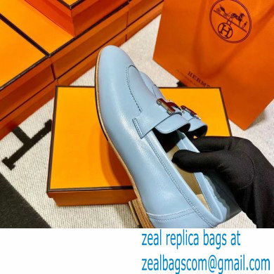 Hermes Leather royal Loafers Blue