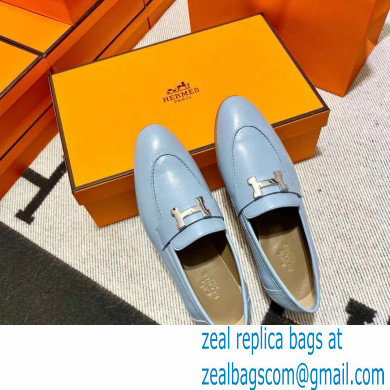 Hermes Leather royal Loafers Blue