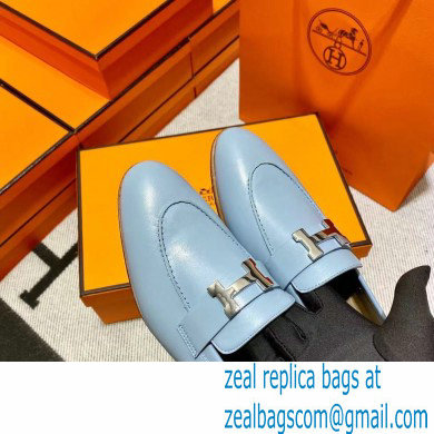 Hermes Leather royal Loafers Blue