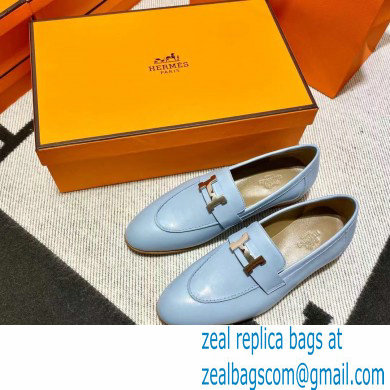 Hermes Leather royal Loafers Blue