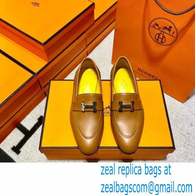 Hermes Leather royal Loafers Brown/yellow - Click Image to Close