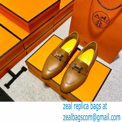 Hermes Leather royal Loafers Brown/yellow