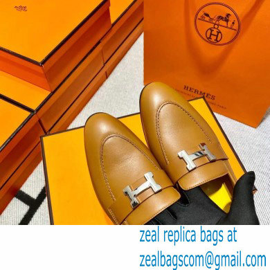 Hermes Leather royal Loafers Brown/yellow