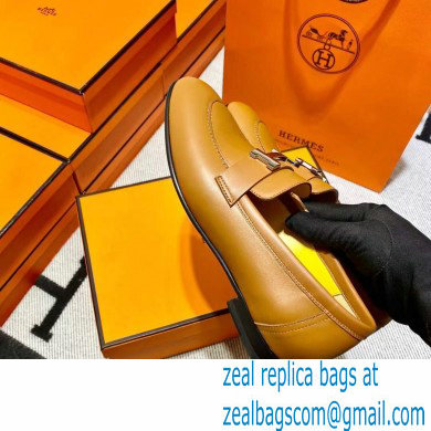 Hermes Leather royal Loafers Brown/yellow