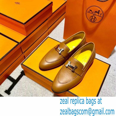 Hermes Leather royal Loafers Brown/yellow - Click Image to Close