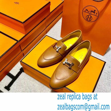 Hermes Leather royal Loafers Brown/yellow