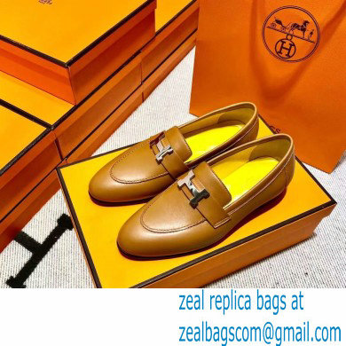 Hermes Leather royal Loafers Brown/yellow - Click Image to Close