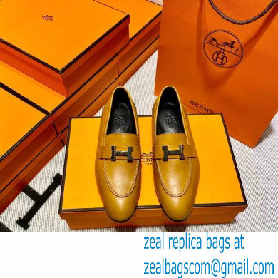 Hermes Leather royal Loafers Marron Glaise