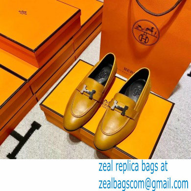 Hermes Leather royal Loafers Marron Glaise