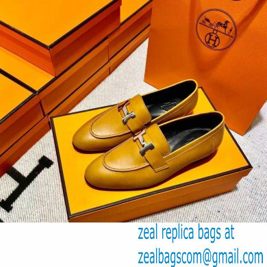 Hermes Leather royal Loafers Marron Glaise