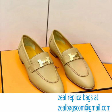 Hermes Leather royal Loafers apricot