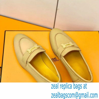 Hermes Leather royal Loafers apricot