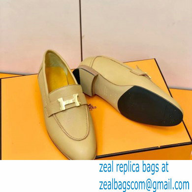 Hermes Leather royal Loafers apricot - Click Image to Close