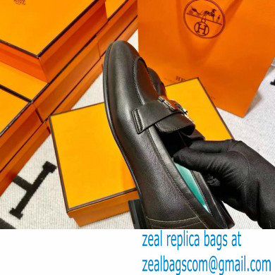 Hermes Leather royal Loafers black/green - Click Image to Close