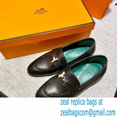 Hermes Leather royal Loafers black/green - Click Image to Close