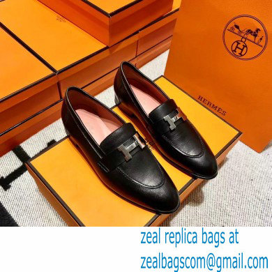 Hermes Leather royal Loafers black/pink - Click Image to Close