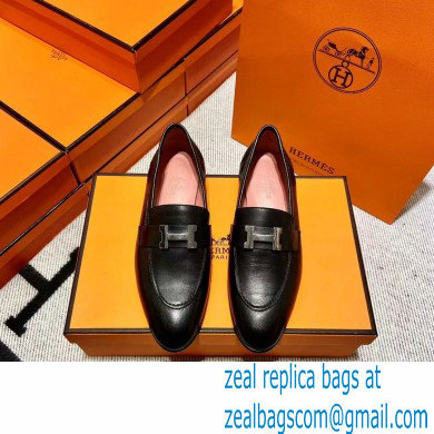 Hermes Leather royal Loafers black/pink - Click Image to Close