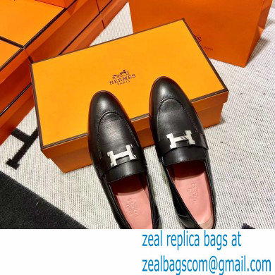 Hermes Leather royal Loafers black/pink - Click Image to Close