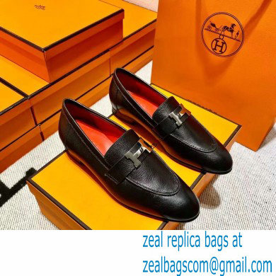 Hermes Leather royal Loafers black/red