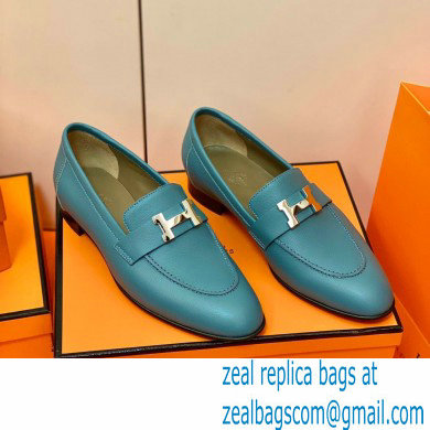 Hermes Leather royal Loafers denim blue - Click Image to Close