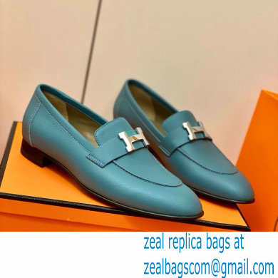 Hermes Leather royal Loafers denim blue