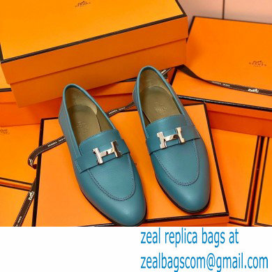 Hermes Leather royal Loafers denim blue - Click Image to Close