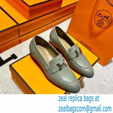 Hermes Leather royal Loafers gray - Click Image to Close