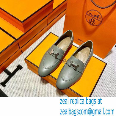 Hermes Leather royal Loafers gray