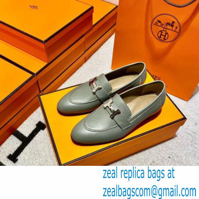 Hermes Leather royal Loafers gray