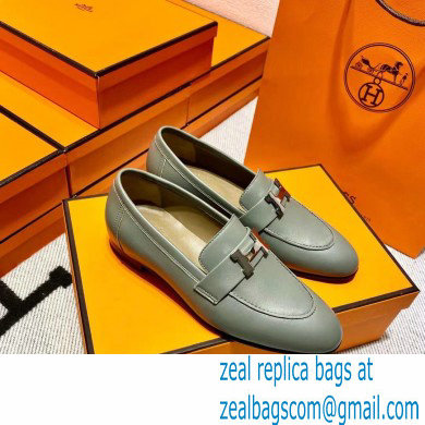 Hermes Leather royal Loafers gray - Click Image to Close