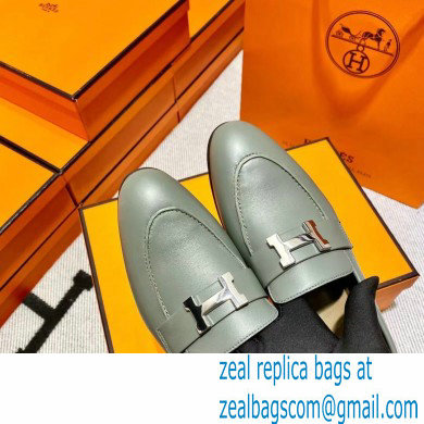 Hermes Leather royal Loafers gray - Click Image to Close